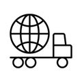 International cargo delivery icon. Logistics, supply chain, distribution, shipping, transportation, delivery cargo