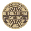 International Cat Day, abstract rubber stamp