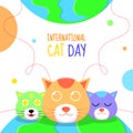 international cat day illustration. many cats Royalty Free Stock Photo