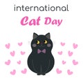 International Cat Day vector. Very cute little kitten vector