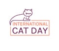 International cat day. World event. Editable vector illistration