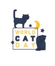 International cat day. World event. Editable vector illistration