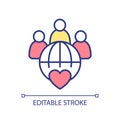 International charity organization RGB color icon