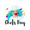 International Chefs Day. Cute chefcook. Royalty Free Stock Photo