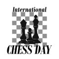International chess day greeting with chess figure