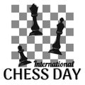International chess day greeting with chess figure