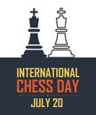 International Chess Day Vector Illustration on Dark Background. Chess Vector Illustration