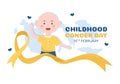 International Childhood Cancer Day Hand Drawn Cartoon Illustration on February 15 for Raising Funds, Promoting the Prevention