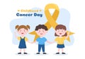 International Childhood Cancer Day Hand Drawn Cartoon Illustration on February 15 for Raising Funds, Promoting the Prevention