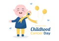 International Childhood Cancer Day Hand Drawn Cartoon Illustration on February 15 for Raising Funds, Promoting the Prevention