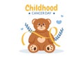 International Childhood Cancer Day Hand Drawn Cartoon Illustration on February 15 for Raising Funds, Promoting the Prevention