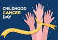 International Childhood Cancer Day Hand Drawn Cartoon Illustration on February 15 for Raising Funds, Promoting the Prevention