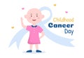 International Childhood Cancer Day Hand Drawn Cartoon Illustration on February 15 for Raising Funds, Promoting the Prevention