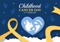 International Childhood Cancer Day Hand Drawn Cartoon Illustration on February 15 for Raising Funds, Promoting the Prevention