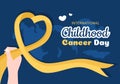 International Childhood Cancer Day Hand Drawn Cartoon Illustration on February 15 for Raising Funds, Promoting the Prevention