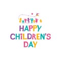 International Children`s Day. Bright multicolored flat design of social logo. Royalty Free Stock Photo