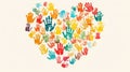 International Children's Day. Colorful child handprints making a heart, depicting global care on International Child Royalty Free Stock Photo