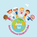 International Children`s Day. Greeting card Royalty Free Stock Photo