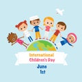 International Children`s Day. Greeting card Royalty Free Stock Photo