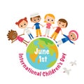 International Children`s Day. Greeting card Royalty Free Stock Photo