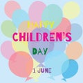 International children`s day. Greeting card, poster, banner