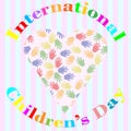 International children's day illustration with hands and love Royalty Free Stock Photo