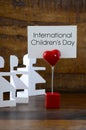 International Childrens Day concept with paper dolls.