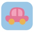 International childrens day pink car, icon