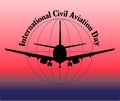 International Civil Aviation Day. Airline banner or advertising. Passenger aircraft