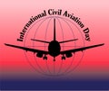 International Civil Aviation Day. Airline banner or advertising. Passenger aircraft vector