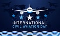 International Civil Aviation Day Background. December 7. Greeting card, letter, banner, or poster