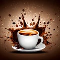 International coffee day with colorful splattered coffee element ai generated