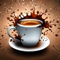 International coffee day with colorful splattered coffee element ai generated