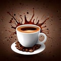 International coffee day with colorful splattered coffee element ai generated