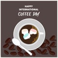 International Coffee Day editable coffee cup vector