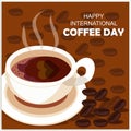 International Coffee Day editable coffee cup vector