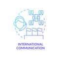 International communication blue gradient concept icon