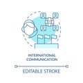 International communication turquoise concept icon