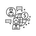 International consultation chat dollar icon. Element of business icon Royalty Free Stock Photo