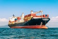 International Container Cargo ship in the ocean, Freight Transportation Royalty Free Stock Photo