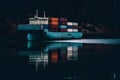 International Container Cargo ship in the ocean. Neural network AI generated Royalty Free Stock Photo