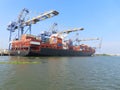 The International Container Transhipment Terminal Royalty Free Stock Photo