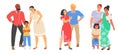 International couple vector people pair flat scene