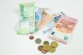 The background of different currencies. Money from different countries: the isolator of money from different countries.