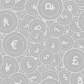 International currencies silver coins seamless pat