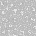 International currencies silver coins seamless pat
