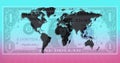 International Currency - World Map - US Dollar Royalty Free Stock Photo