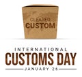 International Customs Day brown colorful background with shapes and typography Royalty Free Stock Photo