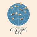 international customs day post template vector