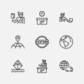 International Customs Day Set Line Vector Icons. Editable Stroke. 32x32 Pixel Perfect